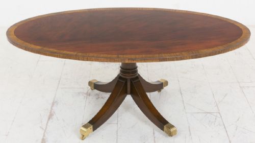 Mahogany Oval Coffee Table with Georgian Influences