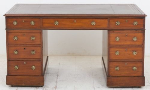 A Mid Victorian Mahogany Pedestal Desk