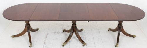 fig 1. Mahogany 3 pedestal dining table