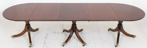 Mahogany 3 Pedestal Dining Table