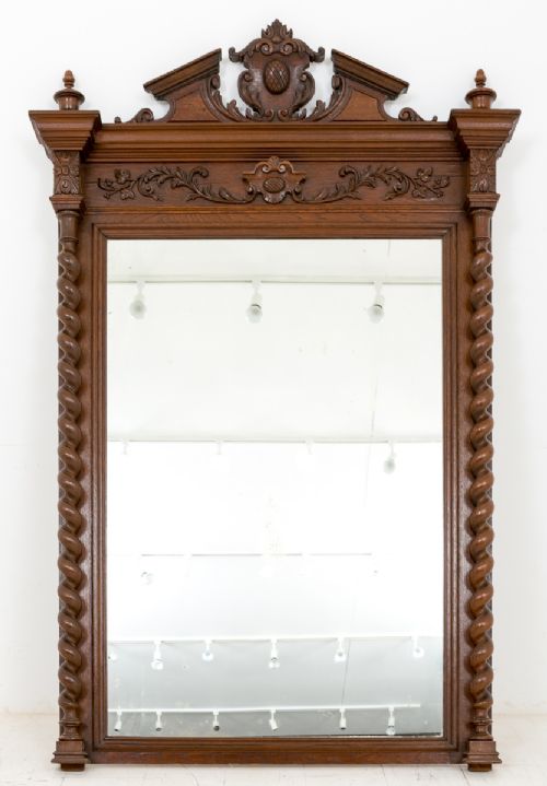 Victorian Oak Carved Mirror