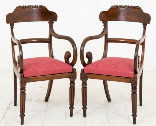 Pair of William IV Mahogany Carver Chairs