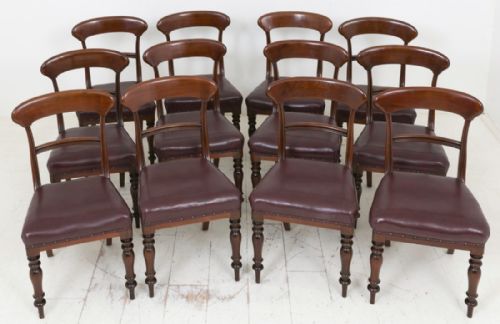 Set of 12 Mahogany Victorian Dining Chairs