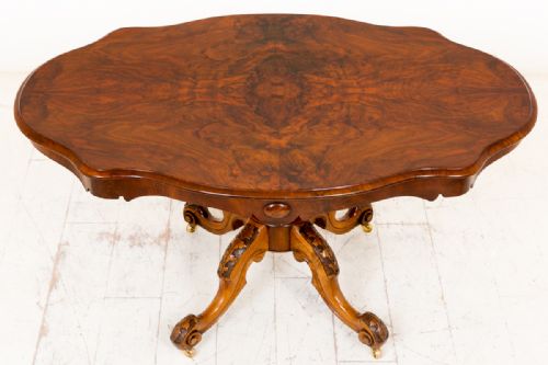 Mid Victorian Burr Walnut Breakfast Table