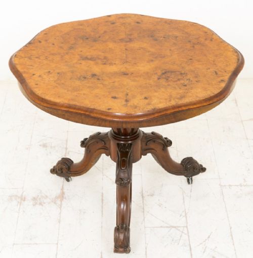 Burr Walnut Shaped Centre Table