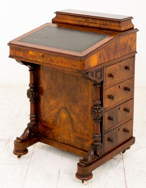 Victorian Burr Walnut Davenport