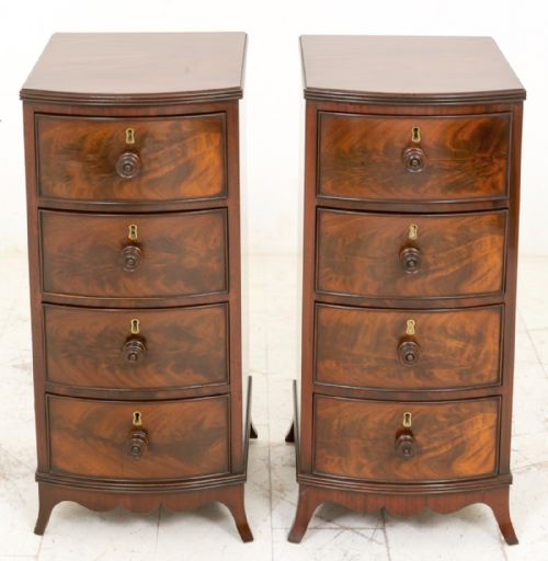 Pair of Early Victorian Bow Fronted Bedside Cabinets