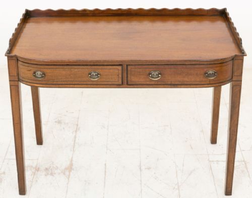Mahogany Regency Shaped 2 Drawer Mahogany Side Table