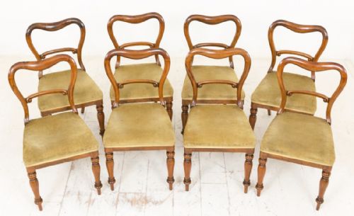 Superb Set of 8 Early Victorian Rosewood Dining Chairs