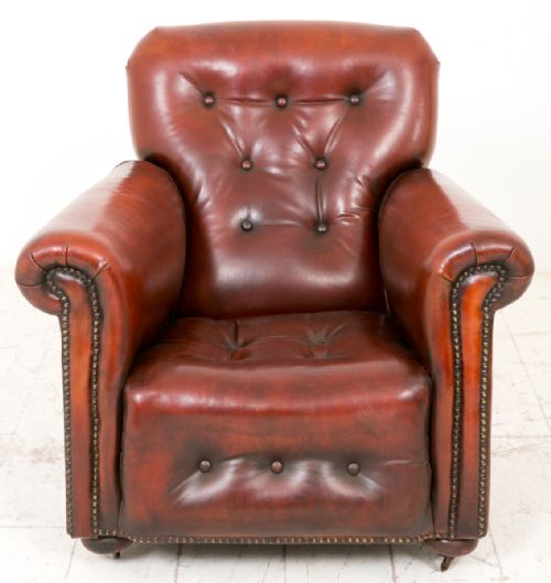 Art Deco Leather Club Chair