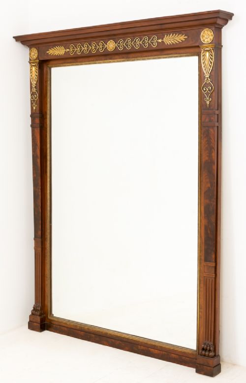 Superb Quality French Empire Style Mahogany Mirror