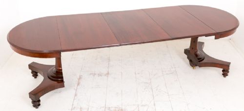 Mahogany Split Base Extending Dining Table