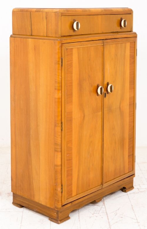 Art Deco Walnut Bachelors Wardrobe