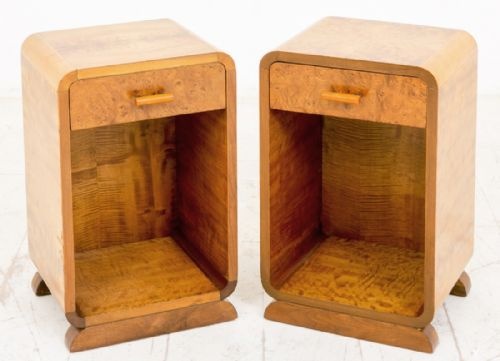 Pair of Open Art Deco Bedside Cabinets