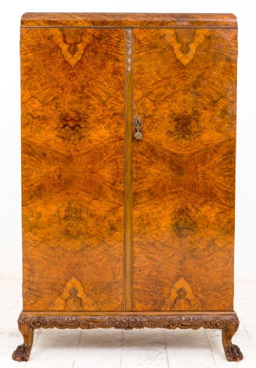 A Stunning Two Door Burr Walnut Cabinet