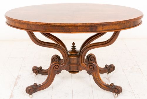 Burr Walnut Basket Base Centre Table