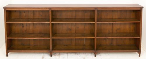 Large Victorian Walnut Open Bookcase