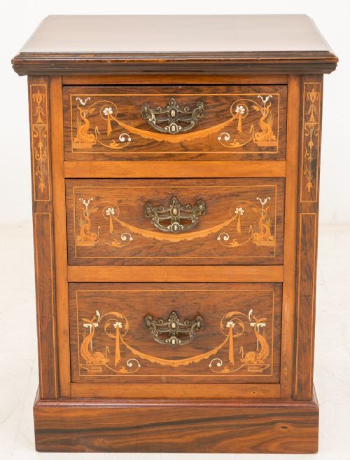 Small Rosewood Inlaid Chest of Drawers