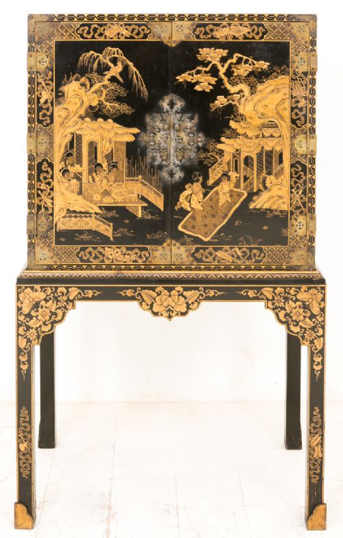 Chinoiserie 2 Door Cabinet on Stand