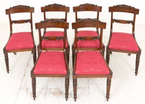 Superb Set of 6 Regency Mahogany Dining Chairs