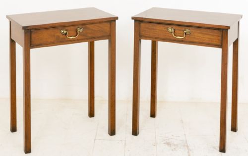 Pair of Mahogany End Tables with Georgian Influences