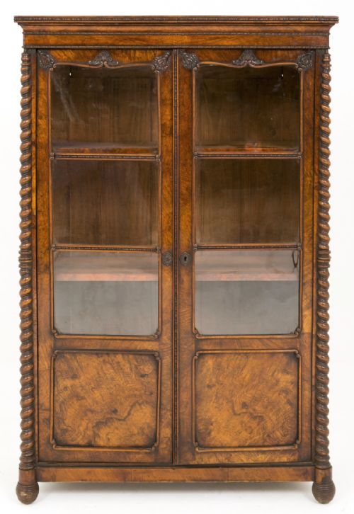 Excellent Quality Burr Walnut French Vitrine