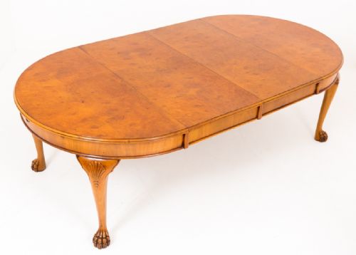 Burr Walnut Circular Extending Dining Table