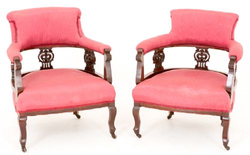 Pair  of Victorian Mahogany Tub Chairs