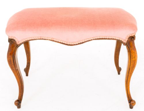 Victorian Walnut Cabriole Leg Stool