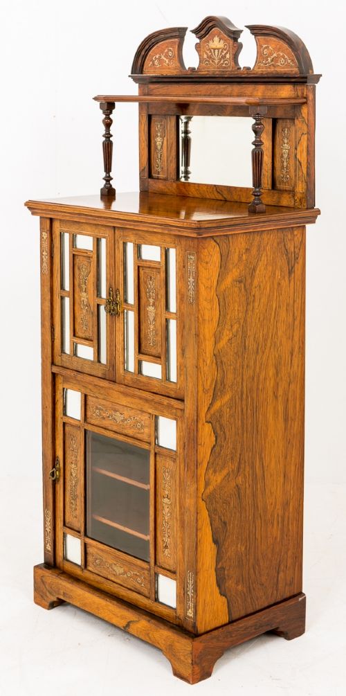 Victorian Highly Figured Rio Rosewood Music Cabinet