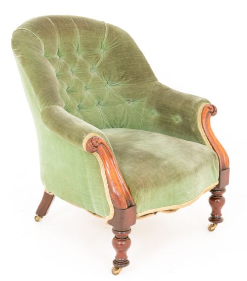 VICTORIAN MAHOGANY TUB CHAIR - ADDITIONAL PHOTO 1
