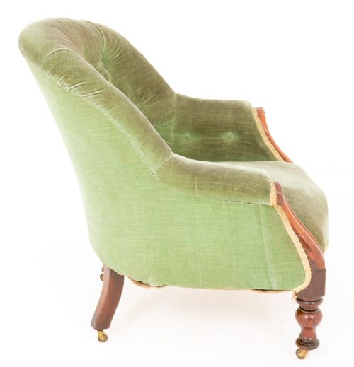 VICTORIAN MAHOGANY TUB CHAIR - ADDITIONAL PHOTO 4