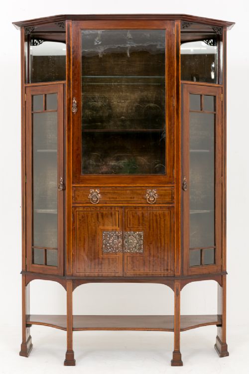 Stunning Arts and Crafts Mahogany Display Cabinet