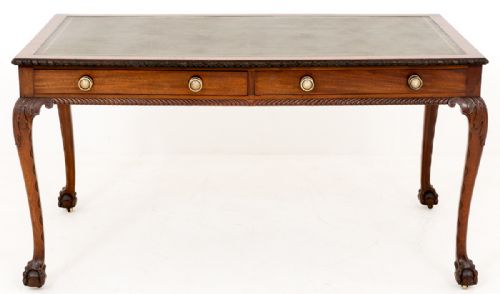 Mahogany 2 Drawer Writing Table in the Chippendale Style