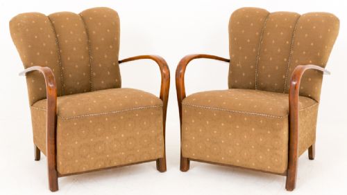 Pair of French Art Deco Club Chairs