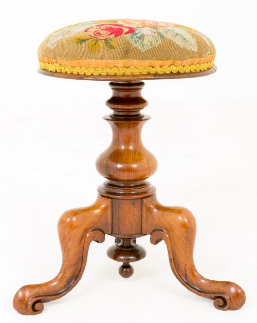 Victorian Mahogany Piano Stool.