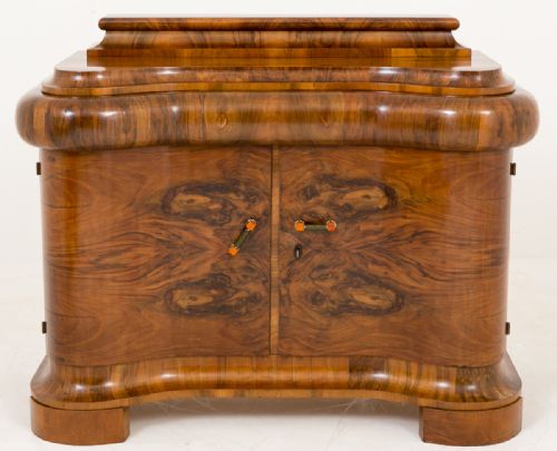 Stunning French Walnut Art Deco Side Cabinet