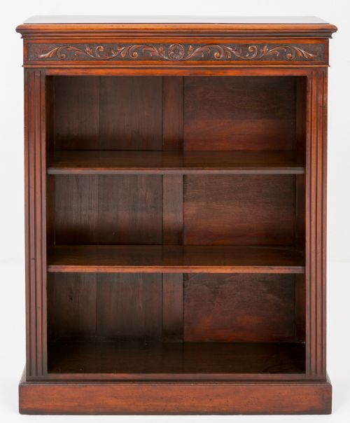 Walnut Victorian Open Bookcase