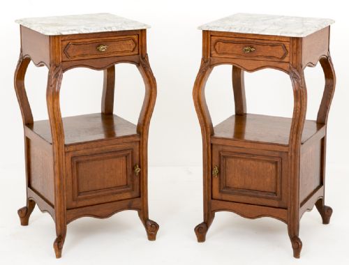 Pair of French Oak Bedside Cabinets