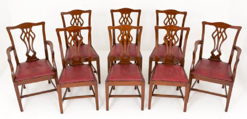 Set of 8 Mahogany Chippendale Style Chairs