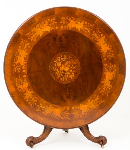 Superb Victorian and Walnut Marquetry Centre Table