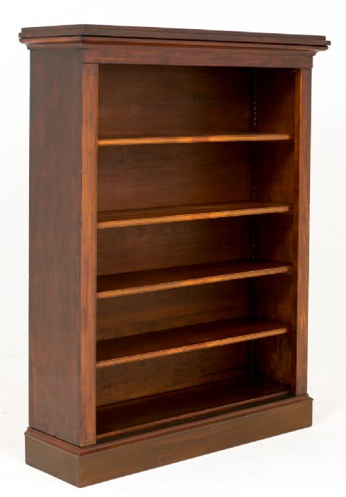 Large Victorian Mahogany Open Bookcase