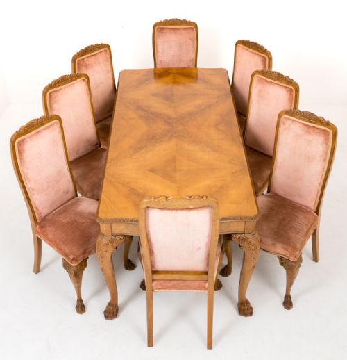 Walnut Queen Anne Style Dining Suite