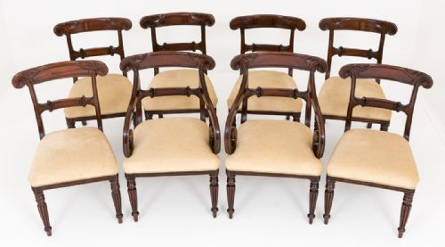 Set of 8 Mahogany William IV Style Dining Chairs