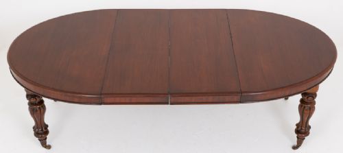 Mid Victorian Mahogany Oval Extending Dining Table