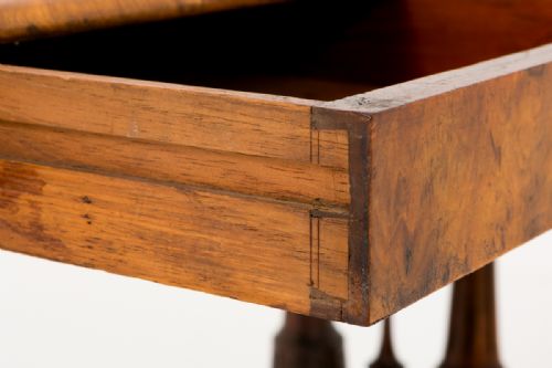 BURR WALNUT VICTORIAN LIBRARY TABLE - ADDITIONAL PHOTO 8