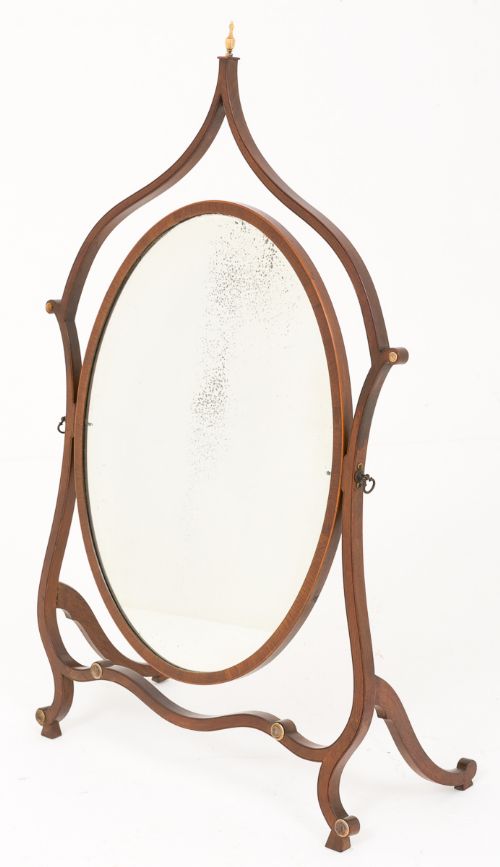 MAHOGANY HEPPLEWHITE STYLE CHEVAL MIRROR