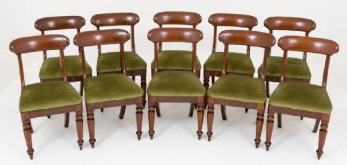 Set of 10 Mahogany Victorian Dining Chairs