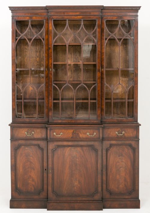 Mahogany Breakfront Bookcase