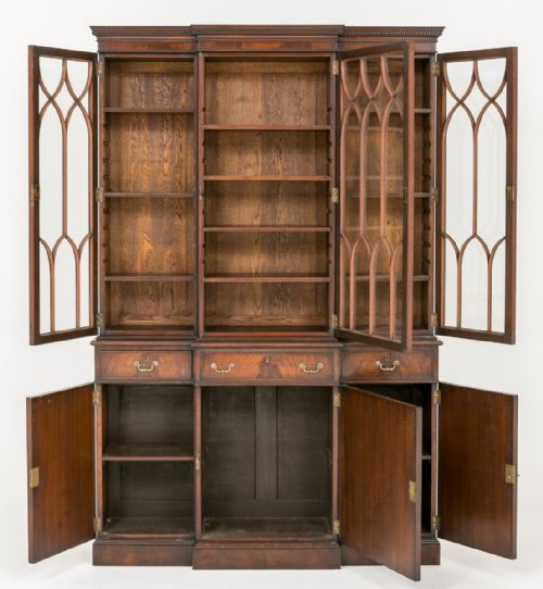 fig 1. Mahogany Breakfront Bookcase